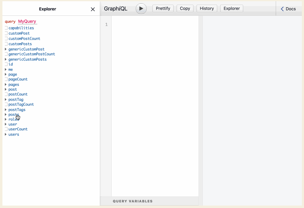 GraphiQL với Explorer