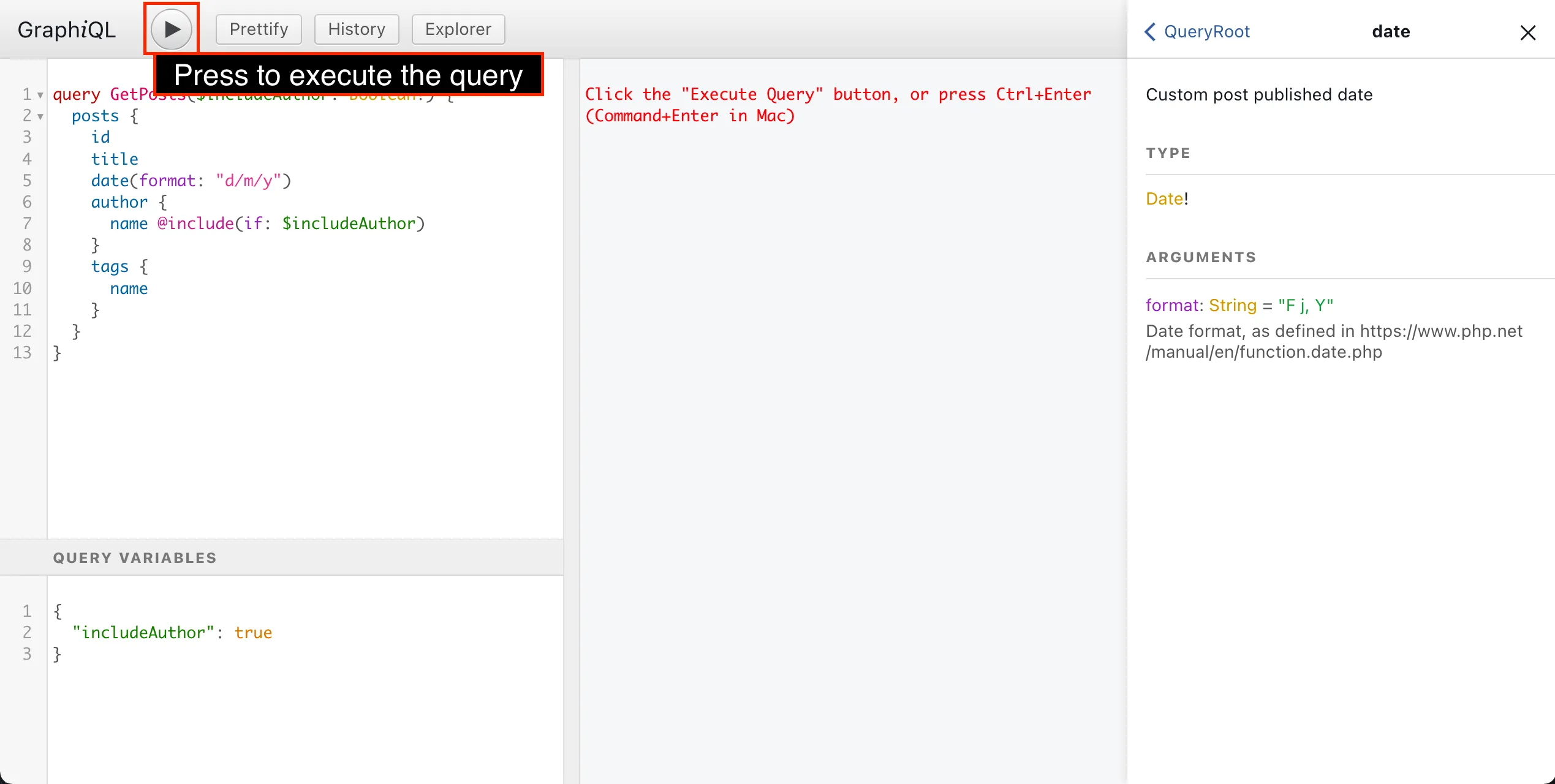 Thực thi GraphQL query Thực thi GraphQL query