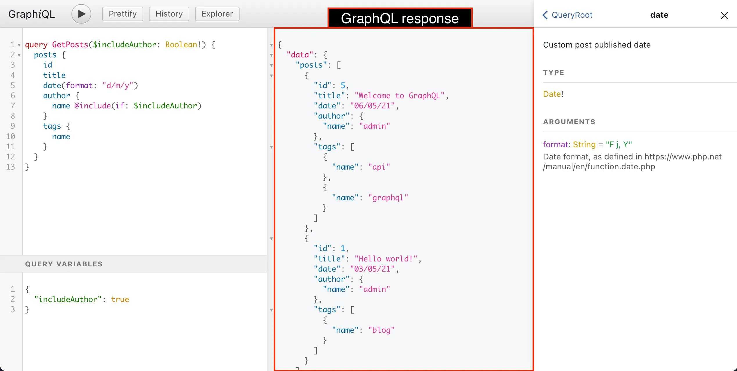 Phản hồi GraphQL query Phản hồi GraphQL query