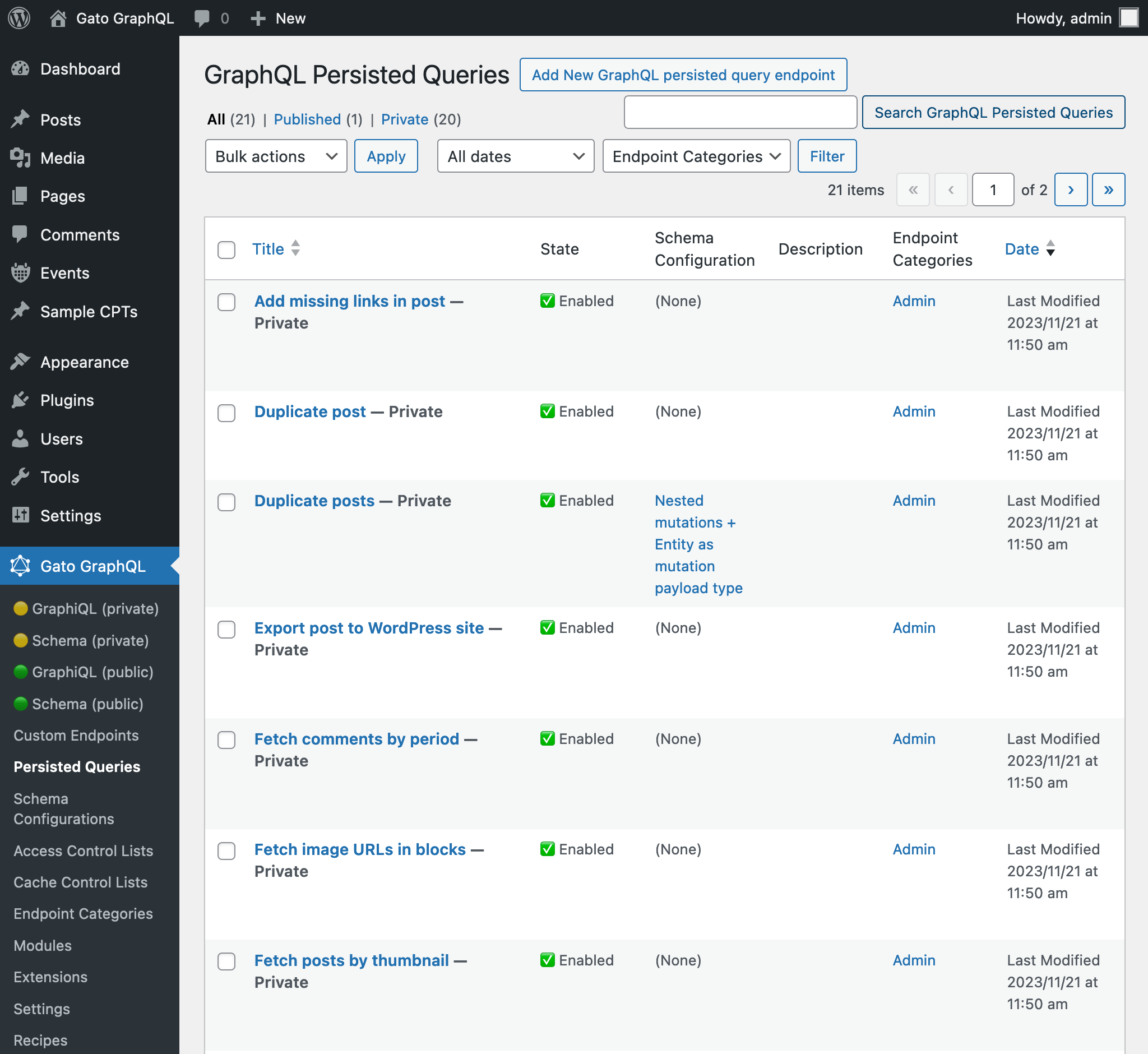 Persisted Queries định sẵn