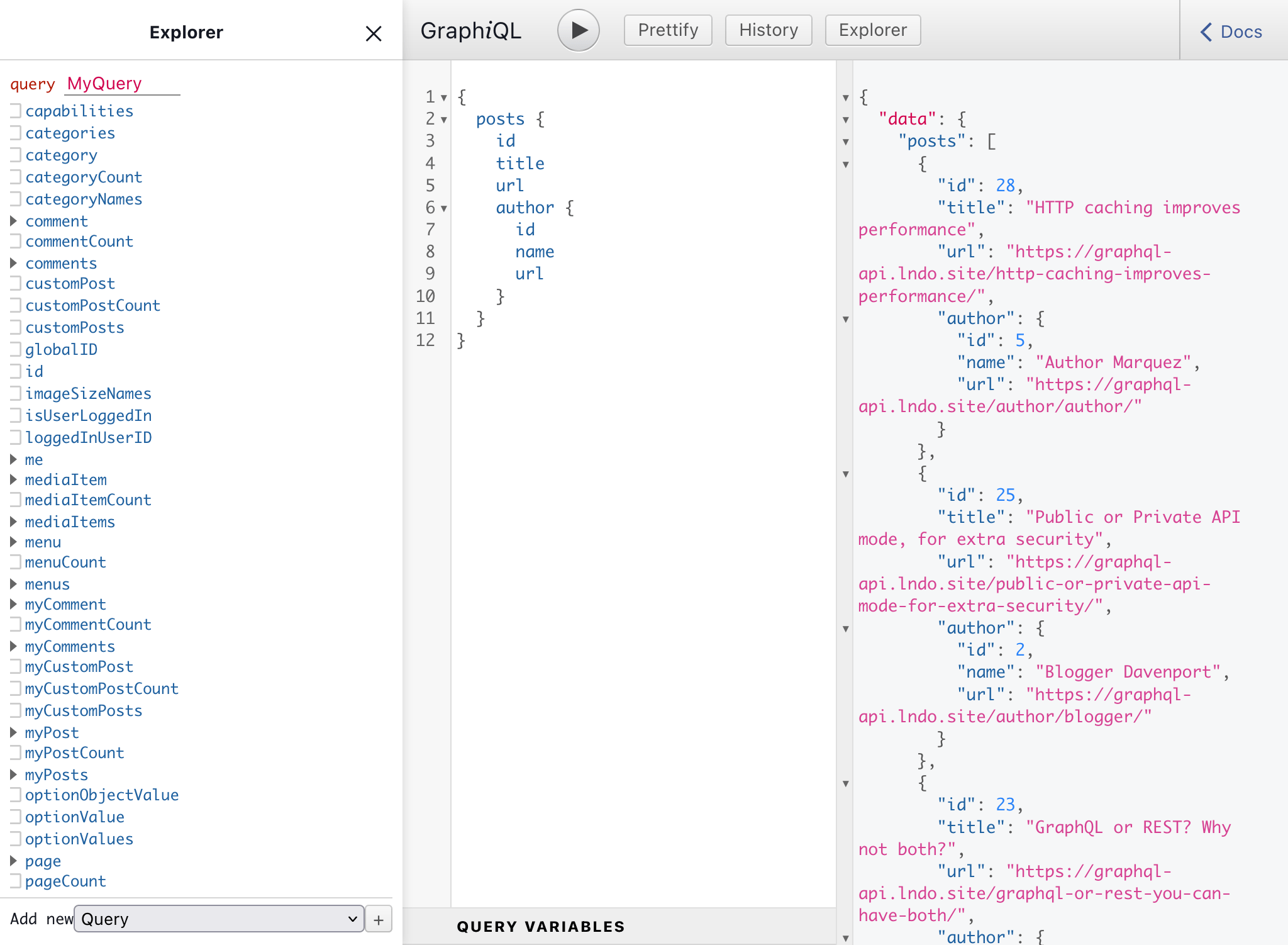Client GraphiQL của custom endpoint Client GraphiQL của custom endpoint