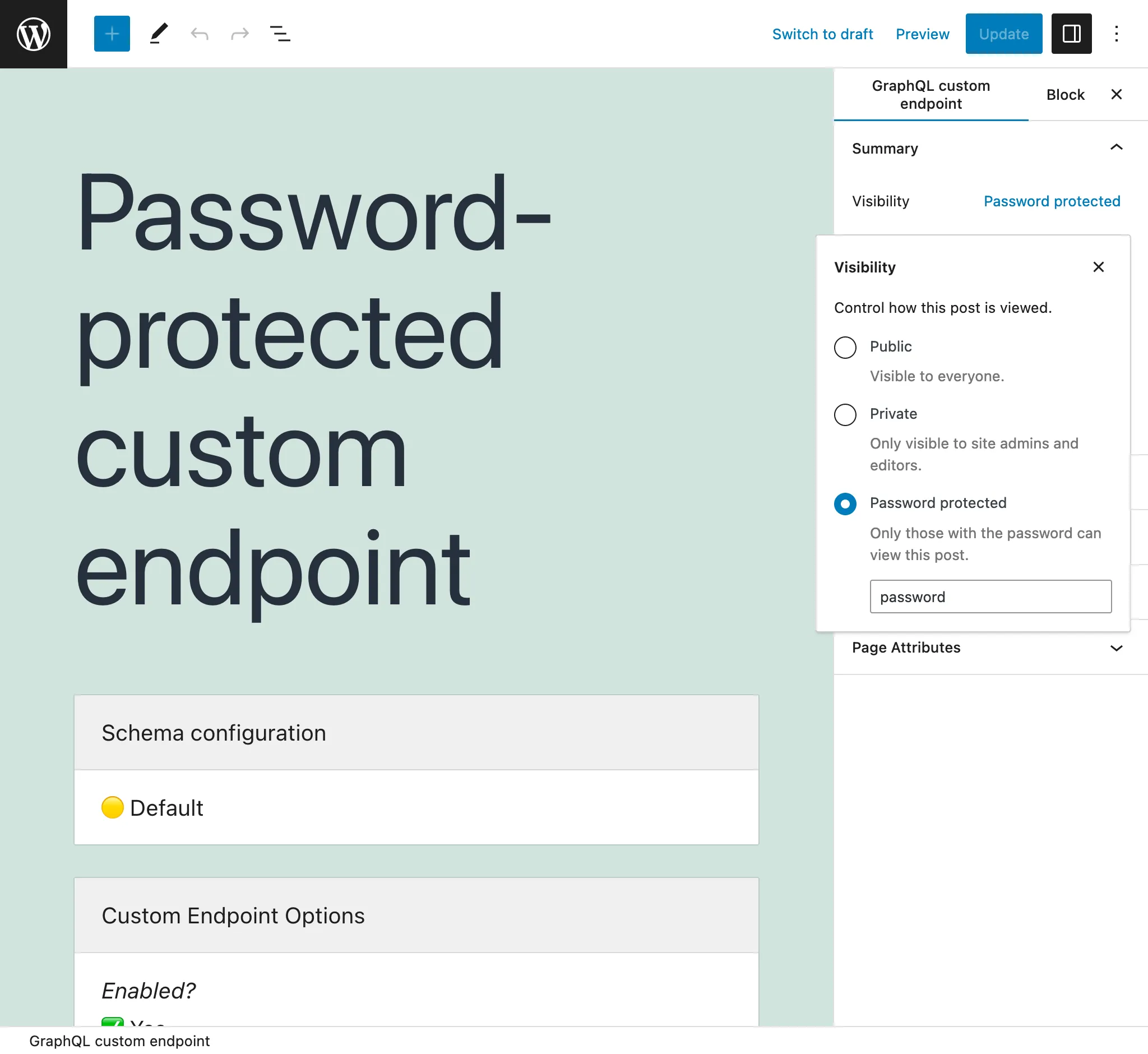 Endpoint tùy chỉnh được bảo vệ bằng mật khẩu