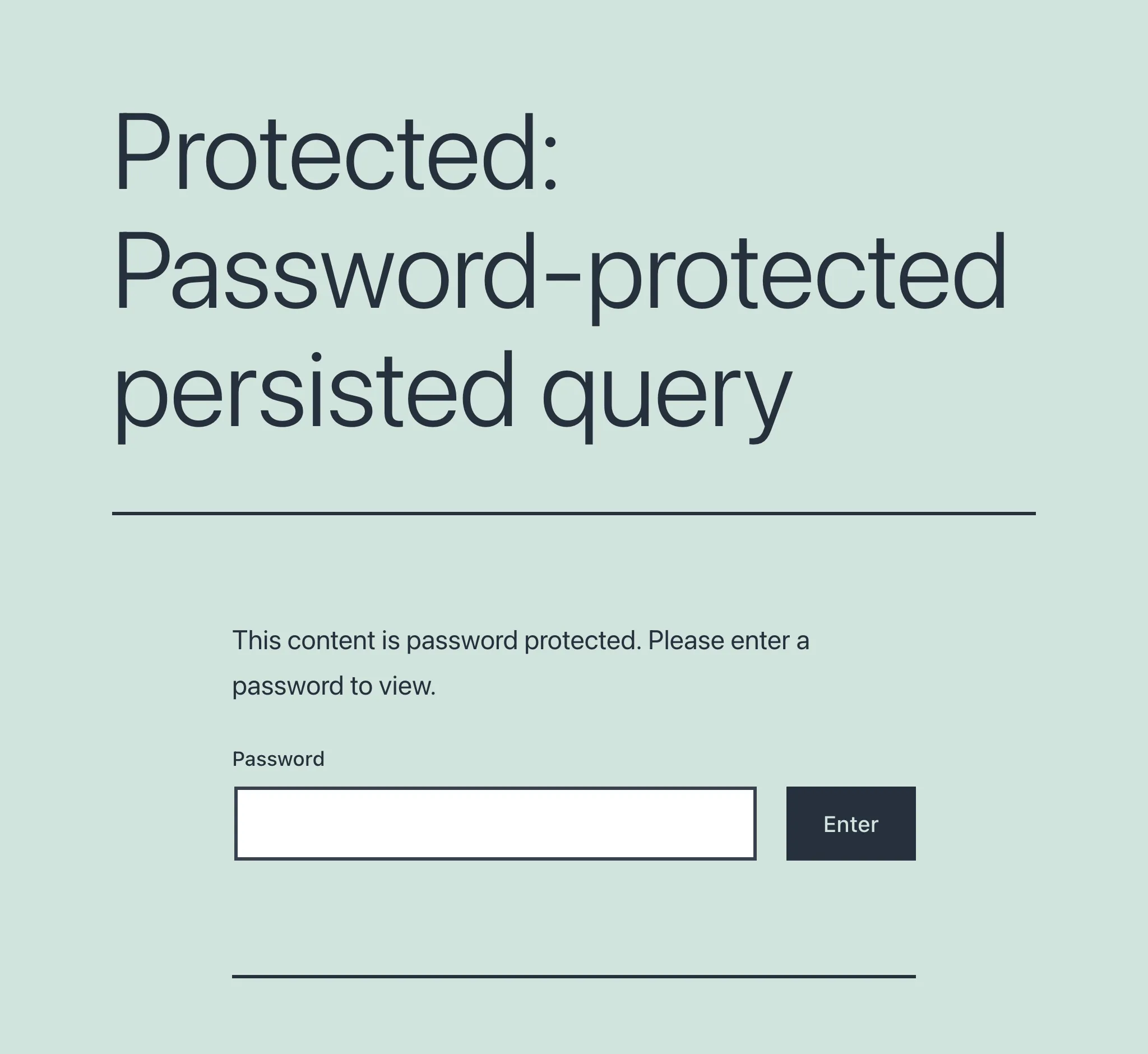 Persisted Query được bảo vệ bằng mật khẩu: Lần truy cập đầu tiên Persisted Query được bảo vệ bằng mật khẩu: Lần truy cập đầu tiên