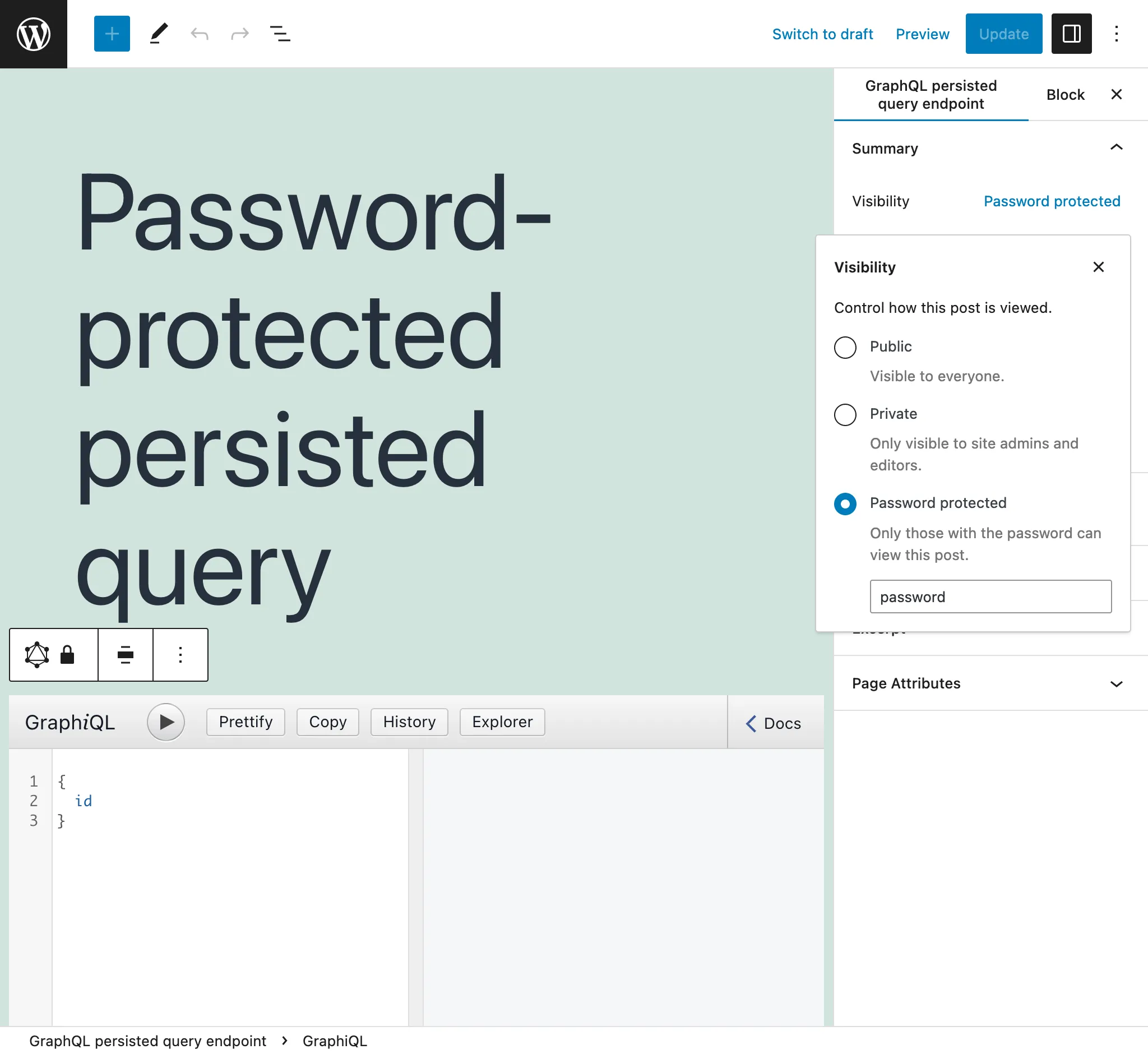 Persisted Query được bảo vệ bằng mật khẩu Persisted Query được bảo vệ bằng mật khẩu