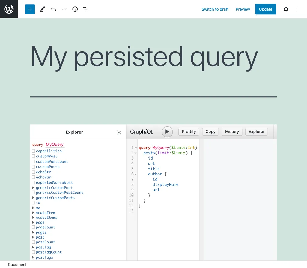 Client GraphiQL của persisted query Client GraphiQL của persisted query