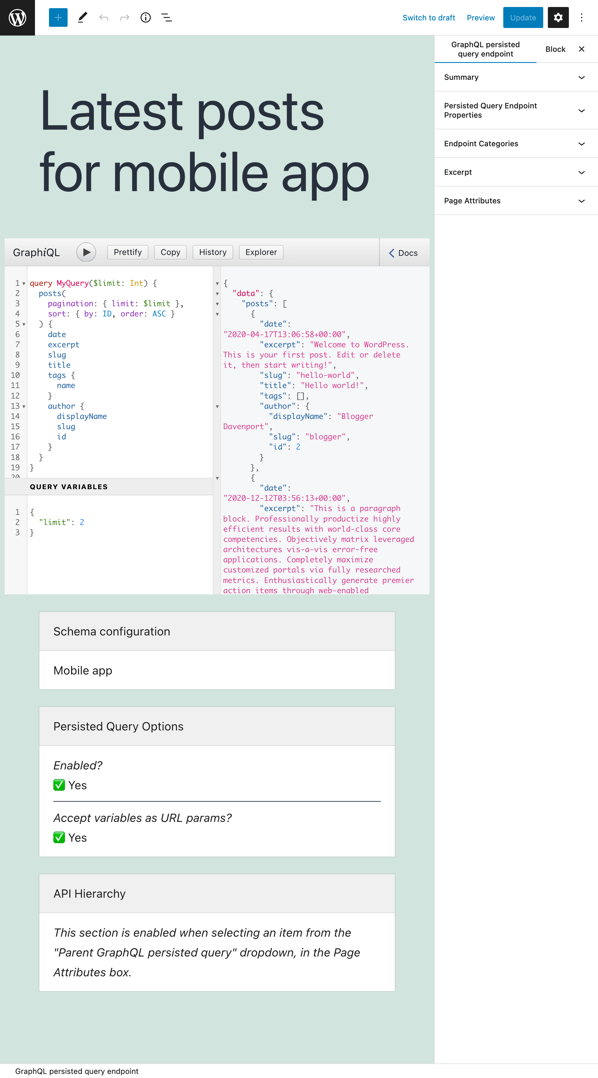 Trình soạn thảo persisted query
