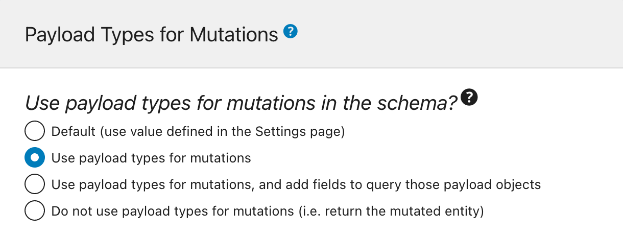 Định nghĩa có và cách sử dụng kiểu đối tượng payload cho các mutation, được thiết lập trong cấu hình Schema Định nghĩa có và cách sử dụng kiểu đối tượng payload cho các mutation, được thiết lập trong cấu hình Schema