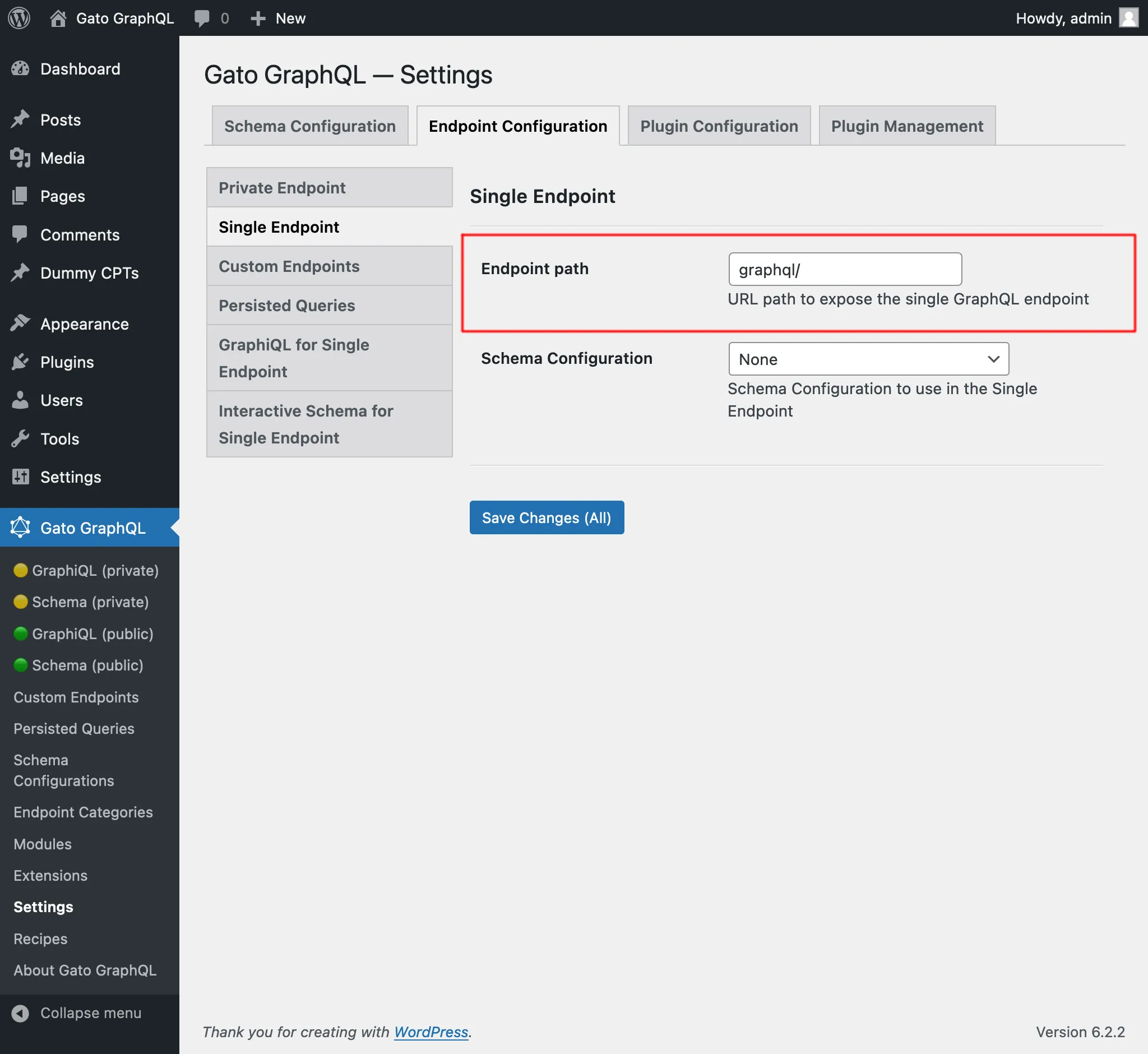 Single endpoint trong Cài đặt