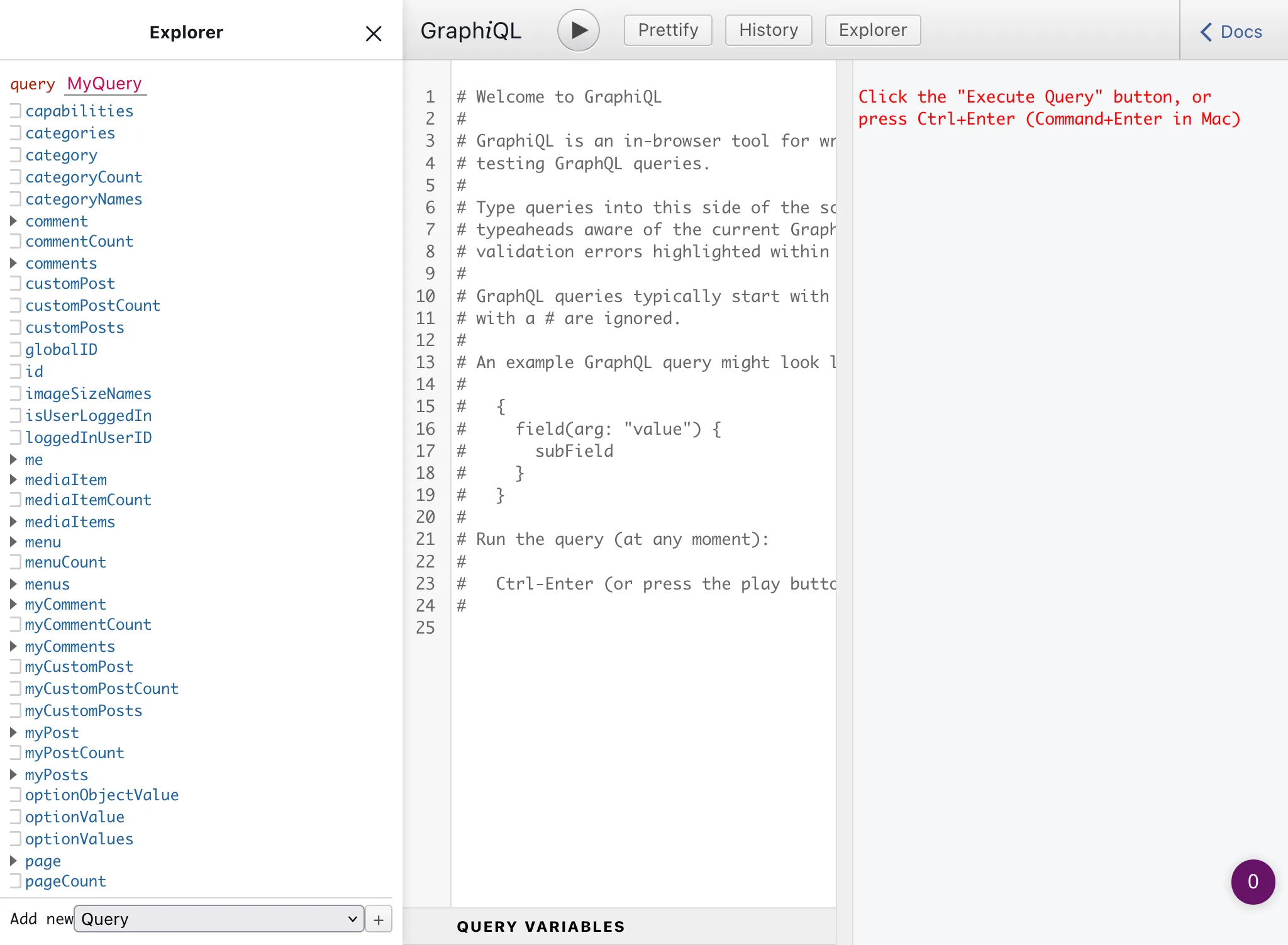 Client GraphiQL của single endpoint Client GraphiQL của single endpoint