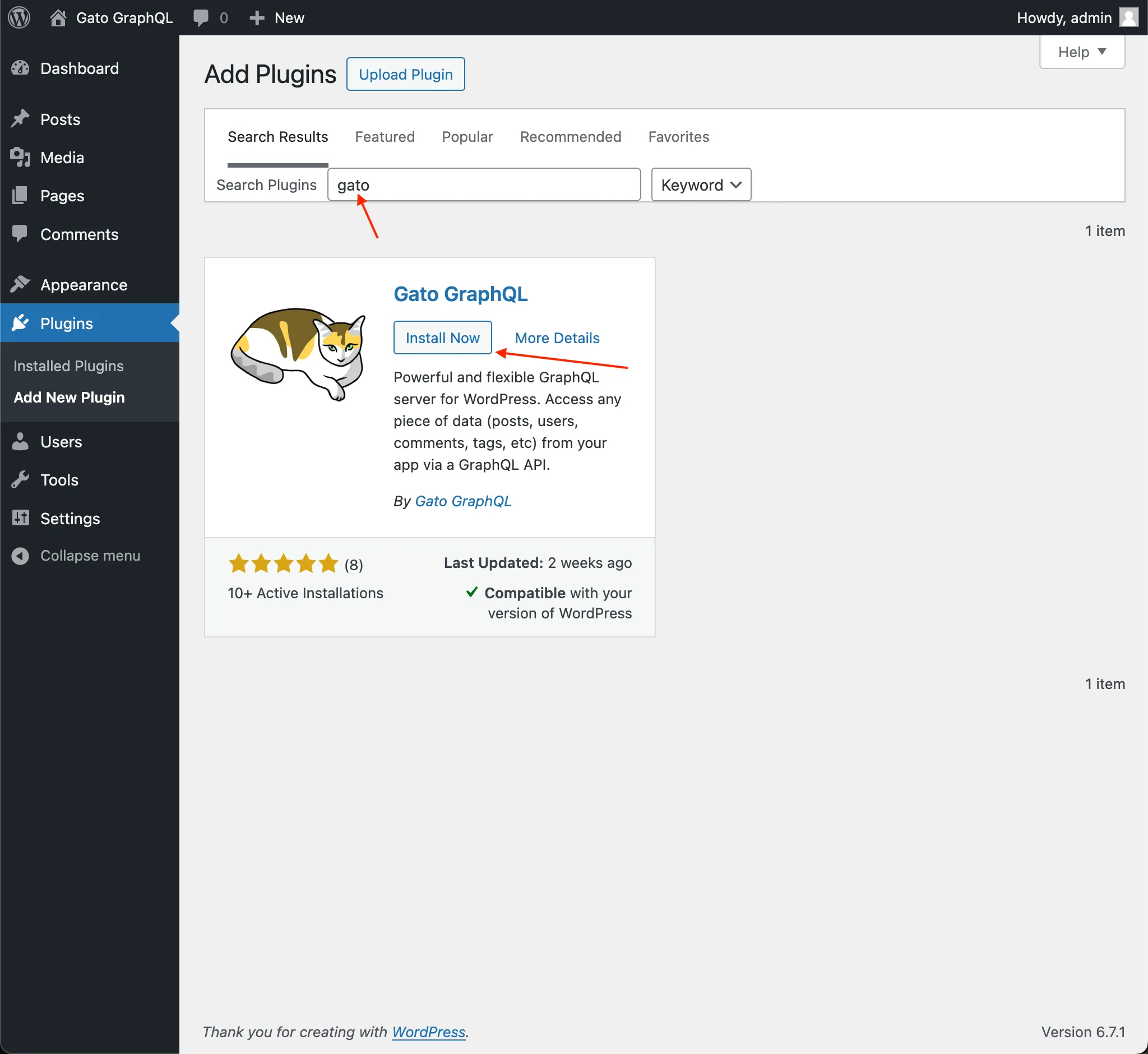 Cài đặt Gato GraphQL trên WordPress