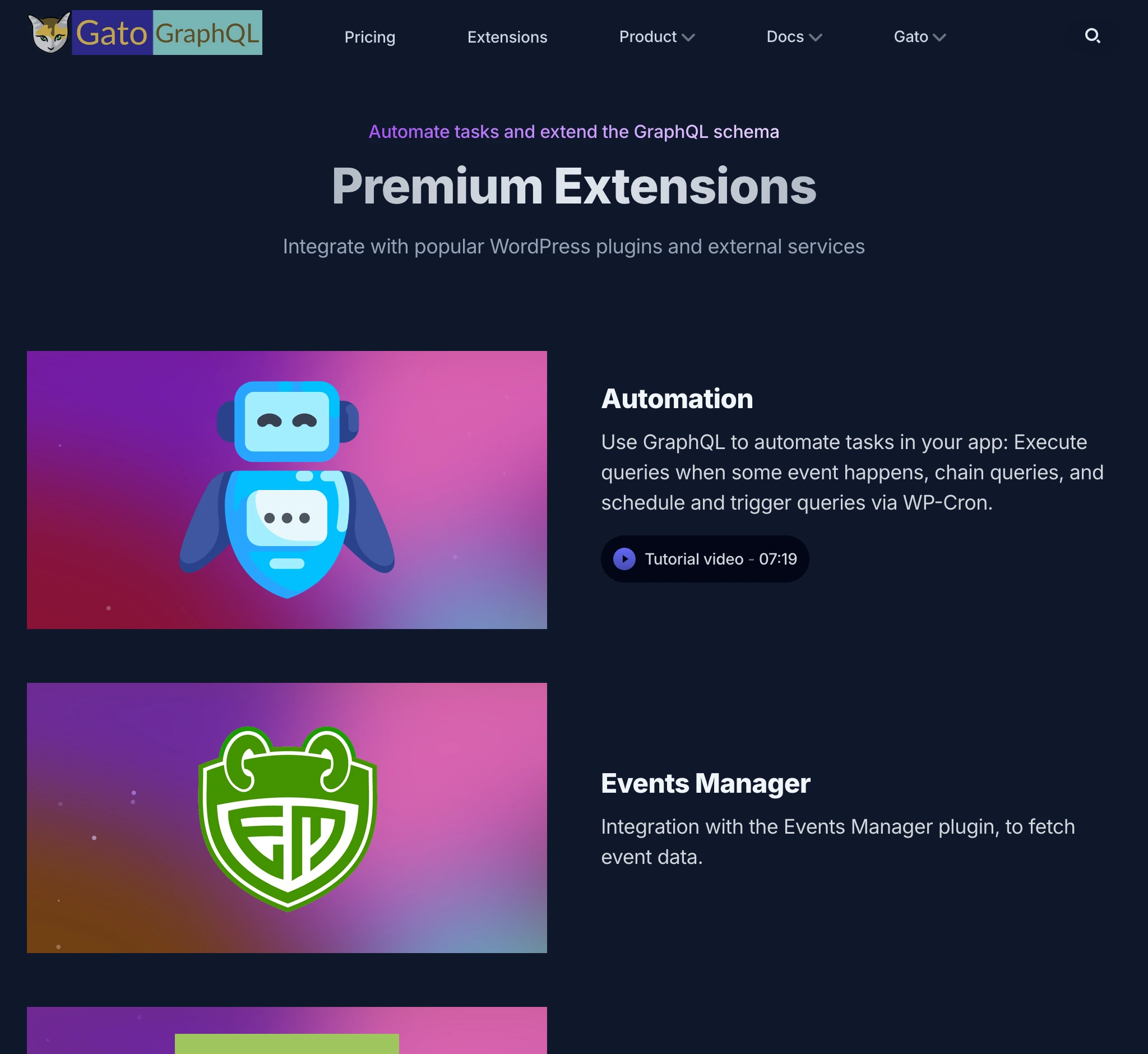 Phần tiện ích mở rộng trên gatographql.com