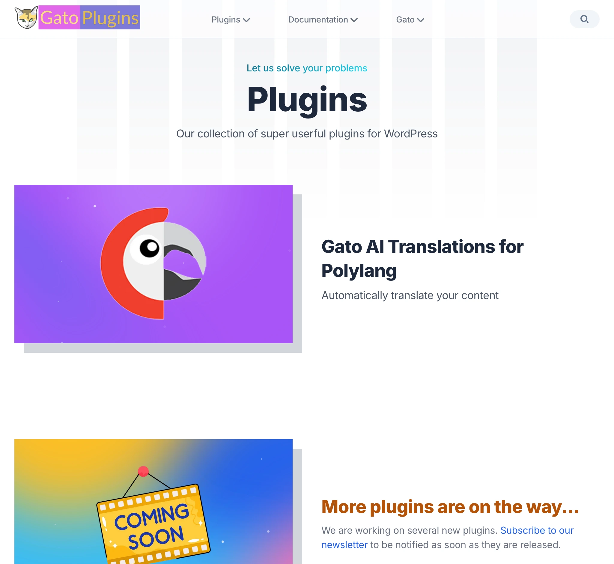 Phần plugin trên gatoplugins.com
