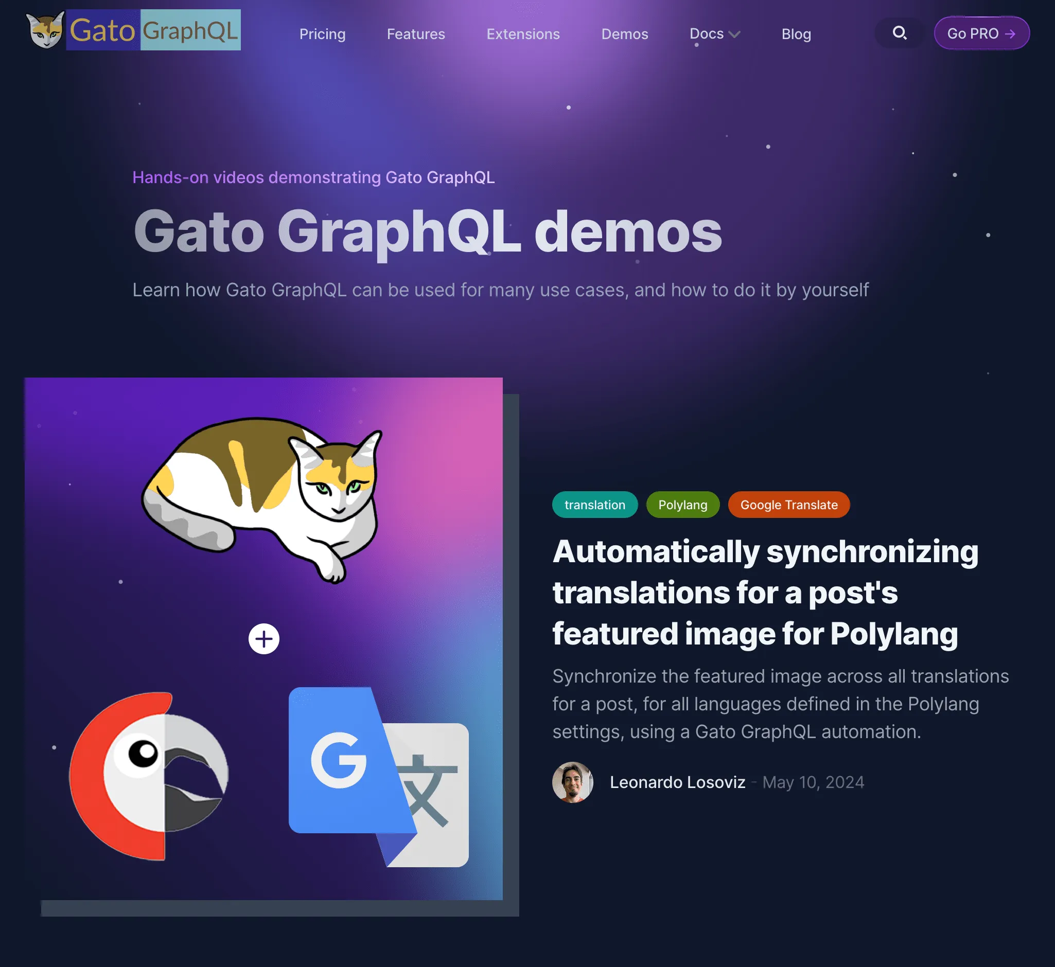 Trang Demo trên trang web Gato GraphQL