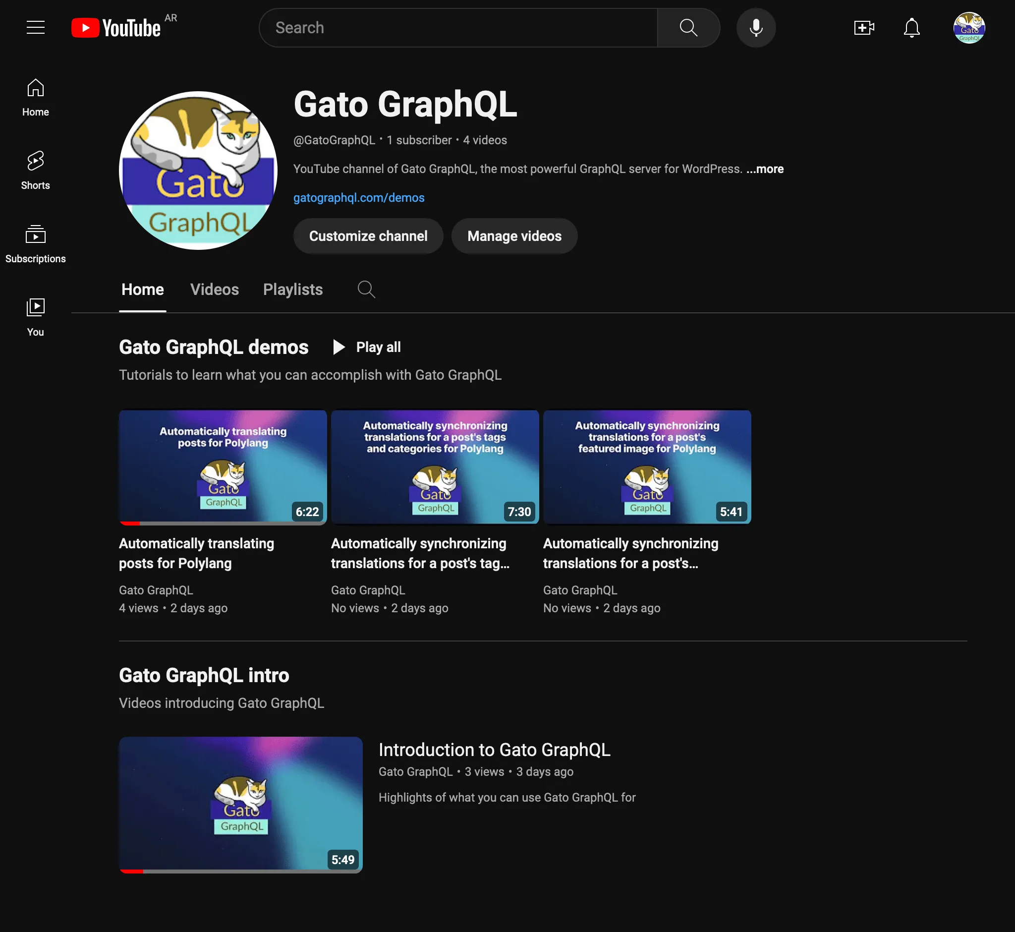 Kênh YouTube Gato GraphQL